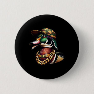 Funny Duck Hunter Shirt Fowl Mouth Duck Jagd Go Button