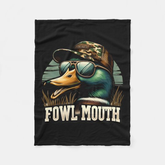 Funny Duck Hunter Shirt Fowl Mouth Duck Jagd Go Fleecedecke (Vorderseite)