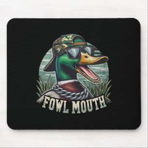 Funny Duck Hunter Shirt Fowl Mouth Duck Jagd Go Mousepad
