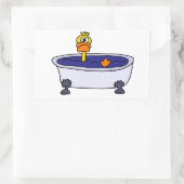 Funny Duck in einem Badewanne Cartoon Rechteckiger Aufkleber (Tasche)