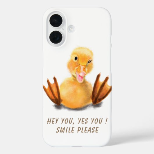 Funny Duck iPhone Case - Benutzerdefinierter Text (Rückseite)