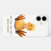 Funny Duck iPhone Case - Benutzerdefinierter Text (Rückseite (Horizontal))