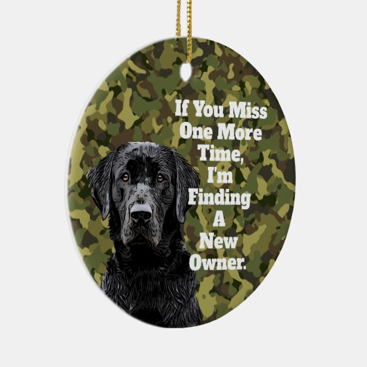 Funny Duck Jagd Black Lab Camouflage Weihnachten Keramik Ornament (Rechts)