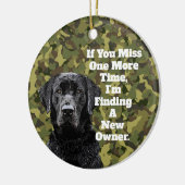 Funny Duck Jagd Black Lab Camouflage Weihnachten Keramik Ornament (Links)
