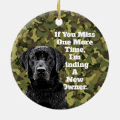 Funny Duck Jagd Black Lab Camouflage Weihnachten Keramik Ornament (Hinten)