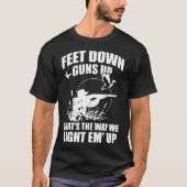 Funny Duck Jagd Feet Downs Gunss Upss Jäger T-Shirt (Vorderseite)