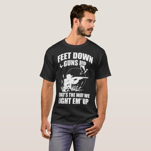 Funny Duck Jagd Feet Downs Gunss Upss Jäger T-Shirt (Vorne ganz)
