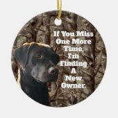 Funny Duck Jagd Schokolade Labrador Camouflage Wei Keramikornament (Vorne)