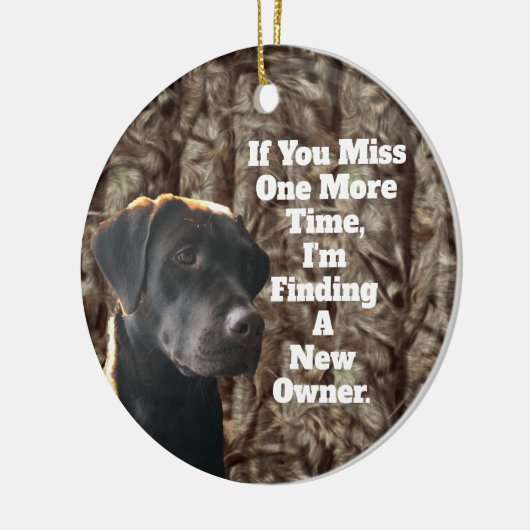 Funny Duck Jagd Schokolade Labrador Camouflage Wei Keramikornament (Links)