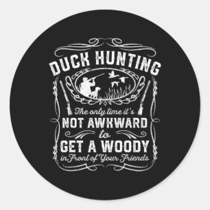Funny Duck Junting Vintag Woodie Hunter Friends G Runder Aufkleber