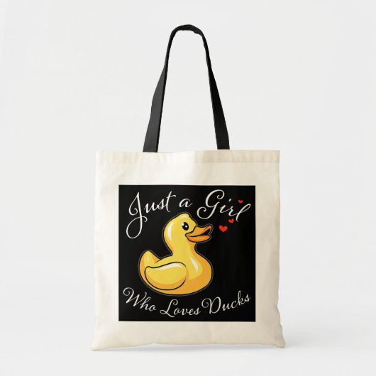 Funny Duck Just A Girl Wer Lieben Ducks Niedlich D Tragetasche (Vorne)
