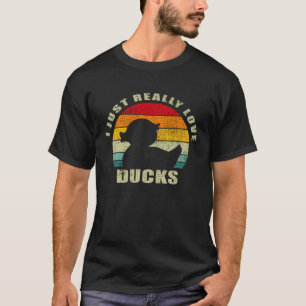 Funny Duck Liebhaber I Echt Liebe Enten Retro Mall T-Shirt