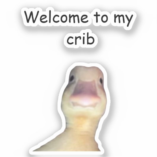 Funny Duck Meme – “Welcome to My Crib” Cute Animal Aufkleber (Vorderseite)