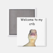 Funny Duck Meme – “Welcome to My Crib” Cute Animal Magnet (Vorderseite/Rückseite)