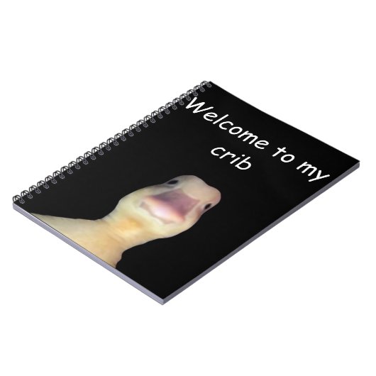 Funny Duck Meme – “Welcome to My Crib” Cute Animal Notizblock (Linke Seite)