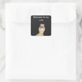 Funny Duck Meme – “Welcome to My Crib” Cute Animal Quadratischer Aufkleber (Tasche)