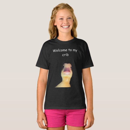 Funny Duck Meme – “Welcome to My Crib” Cute Animal T-Shirt (Vorne ganz)