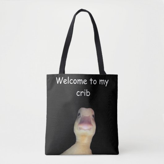 Funny Duck Meme – “Welcome to My Crib” Cute Animal Tasche (Vorderseite)