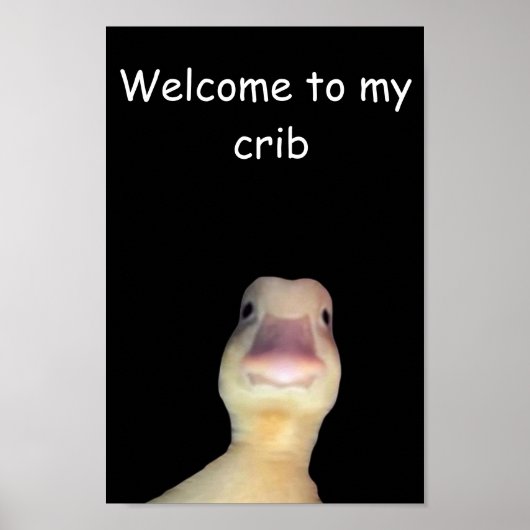 Funny Duck Meme: Willkommen bei My Crib Duck Poster (Vorne)