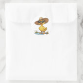 Funny Duck mit einem Big Sun Hut und einer Sonnenb Runder Aufkleber (Tasche)