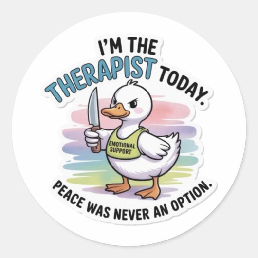 Funny Duck Peace Was Never An Option Sticker - Emo (Vorderseite)