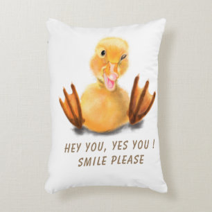 Funny Duck Pillow Smile - Benutzerdefinierter Text Dekokissen