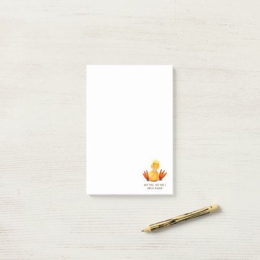 Funny Duck Post it Notes Smile - Custom Text Post-it Klebezettel (Auf Schreibtisch)