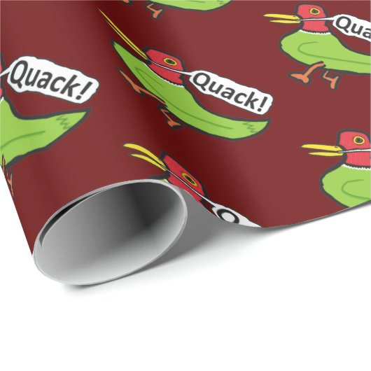 Funny Duck Quacking Geschenkpapier (Rolleneckpunkt)