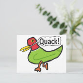 Funny Duck Quacking Postkarte (Stehend Vorderseite)