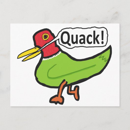 Funny Duck Quacking Postkarte (Vorderseite)