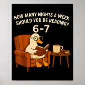 Funny Duck Reading Book 67 Six Seven Meme  Poster (Vorne)