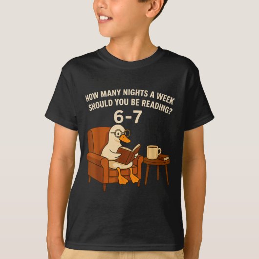Funny Duck Reading Book 67 Six Seven Meme  T-Shirt (Vorderseite)