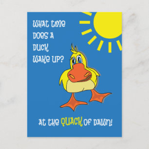 Funny Duck Riddle für Kinder Postkarte