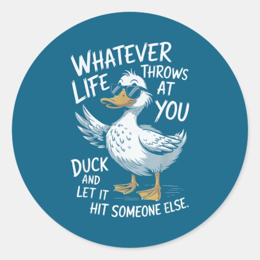 Funny Duck Shirt Funny Quote Graphic Tees For Men Runder Aufkleber (Vorderseite)