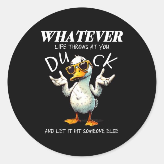 Funny Duck Shirt Funny Quote Graphic Tees For Men Runder Aufkleber (Vorderseite)