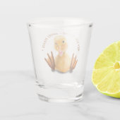 Funny Duck Shot Glass Cheers - Custom Text Schnapsglas (Rückseite)