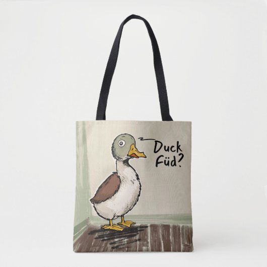 Funny Duck Skandinavier Nordischer Spaß Zeichnend Tasche (Vorderseite)