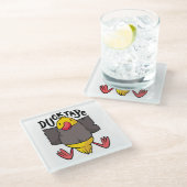Funny Duck Tape Glasuntersetzer (Schrägansicht)