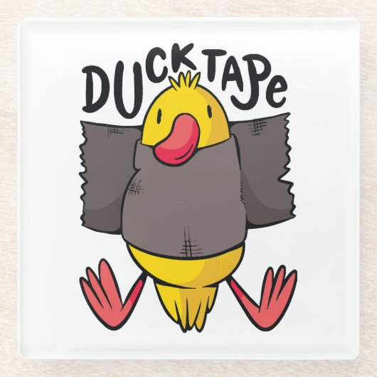 Funny Duck Tape Glasuntersetzer (Vorderseite)