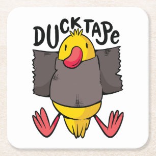 Funny Duck Tape Rechteckiger Pappuntersetzer