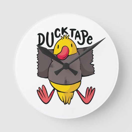 Funny Duck Tape Runde Wanduhr (Vorderseite)