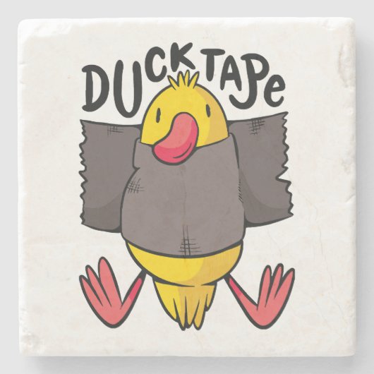 Funny Duck Tape Steinuntersetzer (Vorderseite)