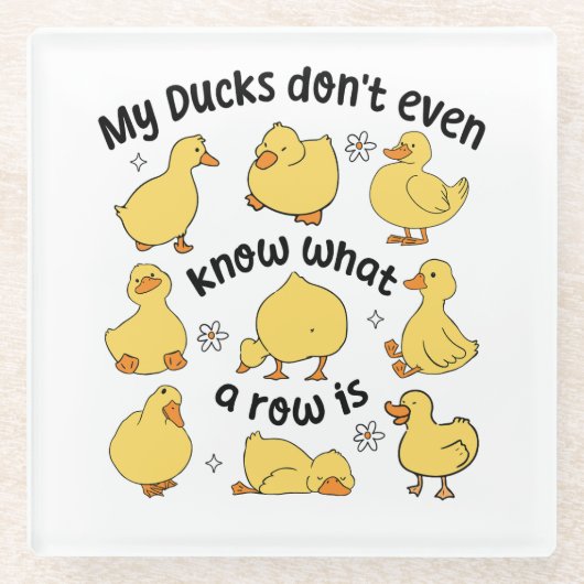 Funny Ducks Sarcastic Glasuntersetzer (Vorderseite)