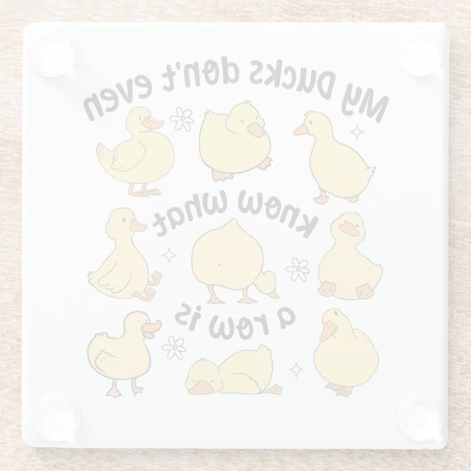 Funny Ducks Sarcastic Glasuntersetzer (Rückseite)