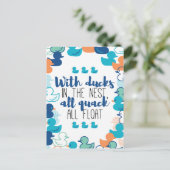 Funny Ducks und Quack Float Puns Zitat Design Postkarte (Stehend Vorderseite)