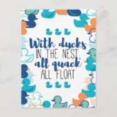 Funny Ducks und Quack Float Puns Zitat Design Postkarte (Vorderseite)