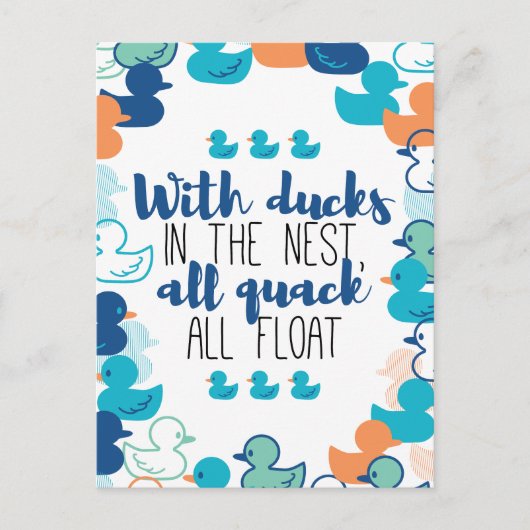 Funny Ducks und Quack Float Puns Zitat Design Postkarte (Vorderseite)