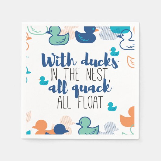 Funny Ducks und Quack Float Puns Zitat Design Serviette (Vorderseite)