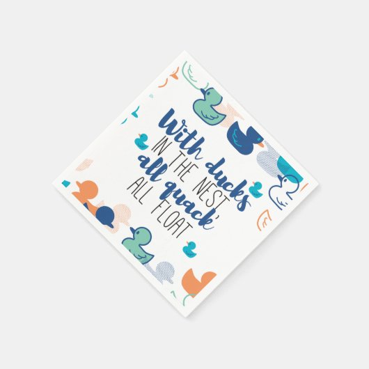 Funny Ducks und Quack Float Puns Zitat Design Serviette (Ecke)