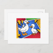 Funny Ducks zum Lachen Postkarte (Vorne/Hinten)